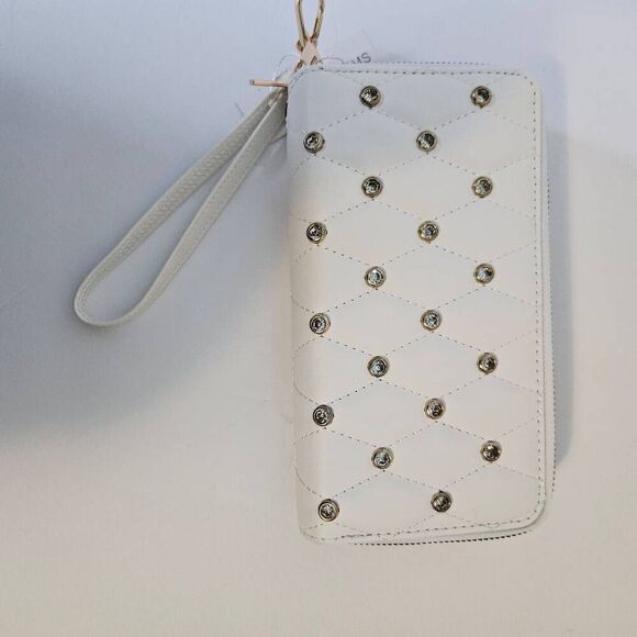 Sam & Hadley blue gray purse with a Couture Gems white wristlet/wallet. Both are - Picture 8 of 12